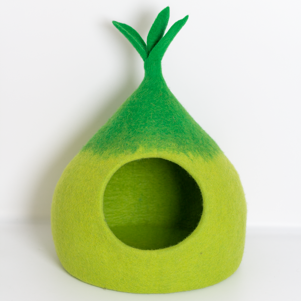 Felt Green Dual Tone Cat Cave